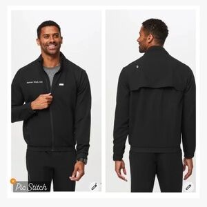 Figs Cobaki Scrub Jacket Black